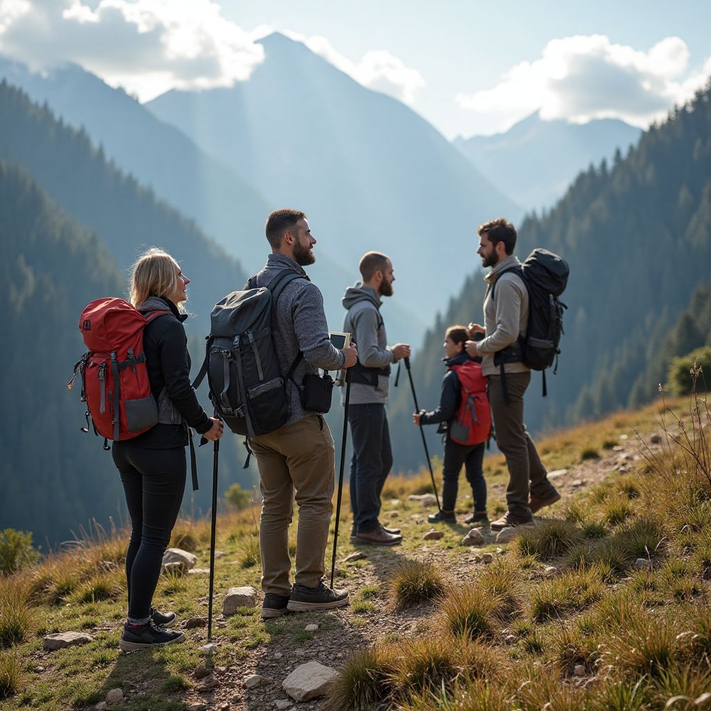 Corporate team building hiking