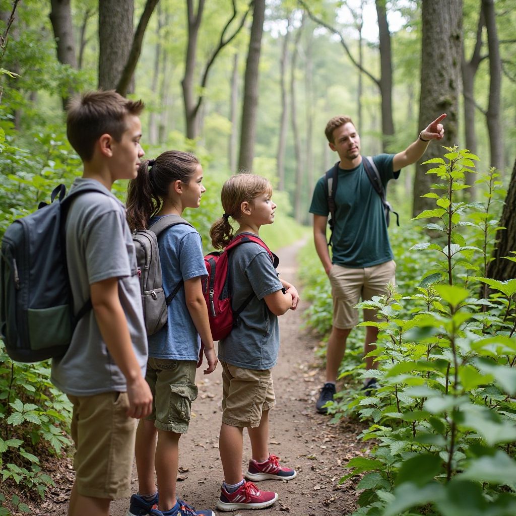 Youth environmental education hiking
